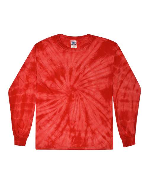 Youth Tie-Dyed Long Sleeve T-Shirt - Spider Red