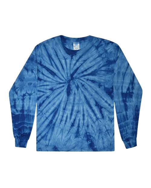Youth Tie-Dyed Long Sleeve T-Shirt - Spider Royal