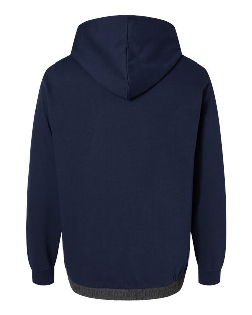 Unisex Mixed Media Hooded Sweatshirt - Navy/ Charcoal