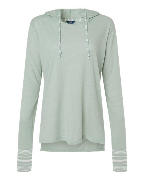 Women's Heathered Jersey Hooded Tunic - Greenstone