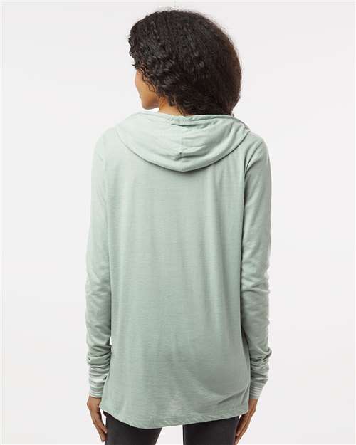 Women's Heathered Jersey Hooded Tunic - Greenstone