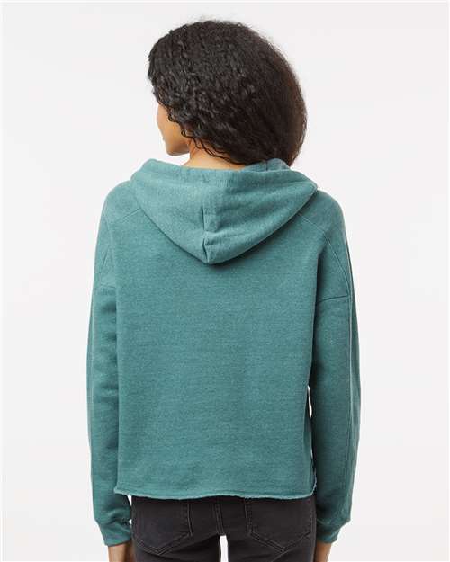 Women's Angel Fleece Crop Hooded Sweatshirt - Mallard Green