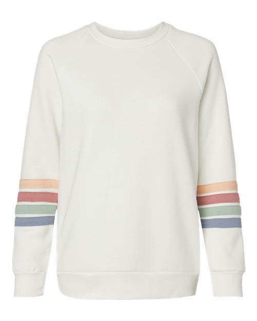 Women's Striped Sleeves Crewneck Sweatshirt - Ivory