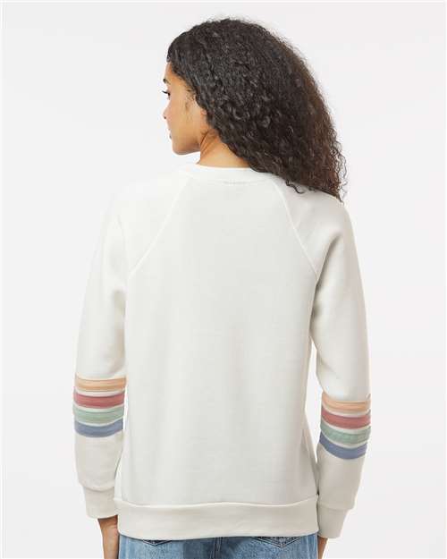 Women's Striped Sleeves Crewneck Sweatshirt - Ivory