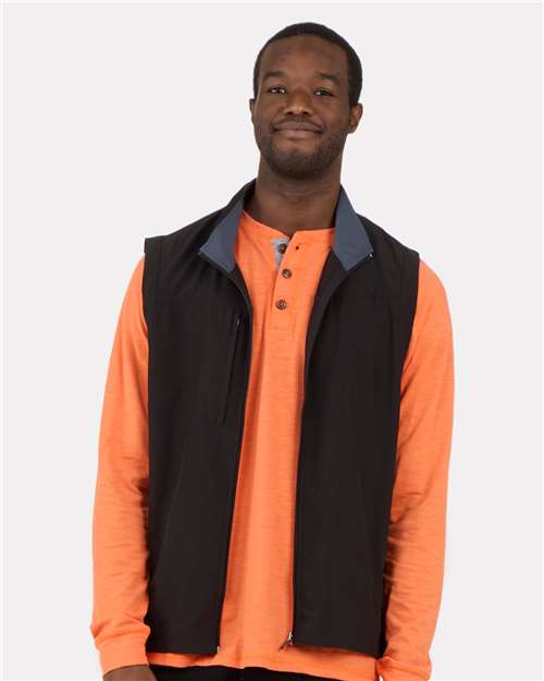 Men's Stretch Woven Vest - Black