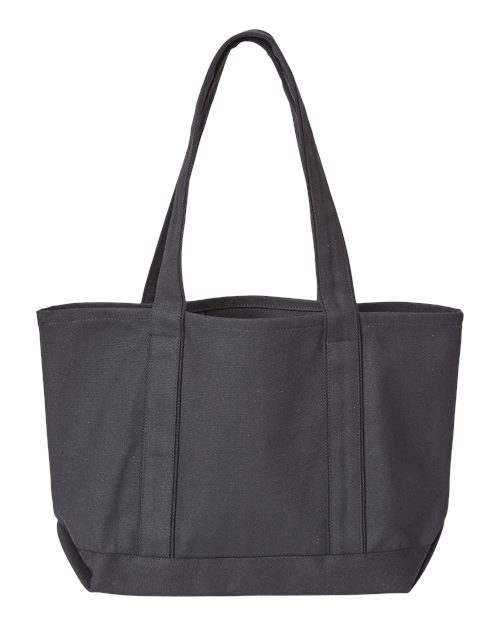 Windward Large Cotton Canvas Classic Resort Tote - Black/ Black