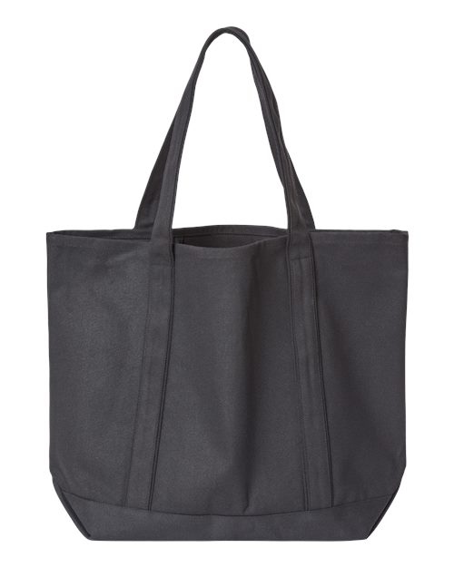 Carmel Classic XL Cotton Canvas Resort Tote - Black/ Black