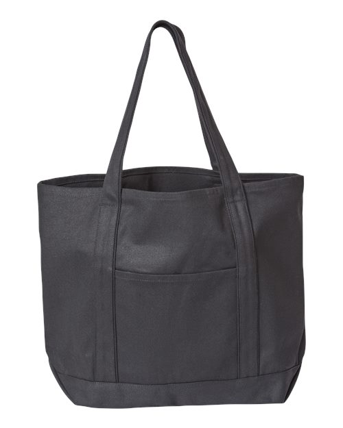 Carmel Classic XL Cotton Canvas Resort Tote - Black/ Black