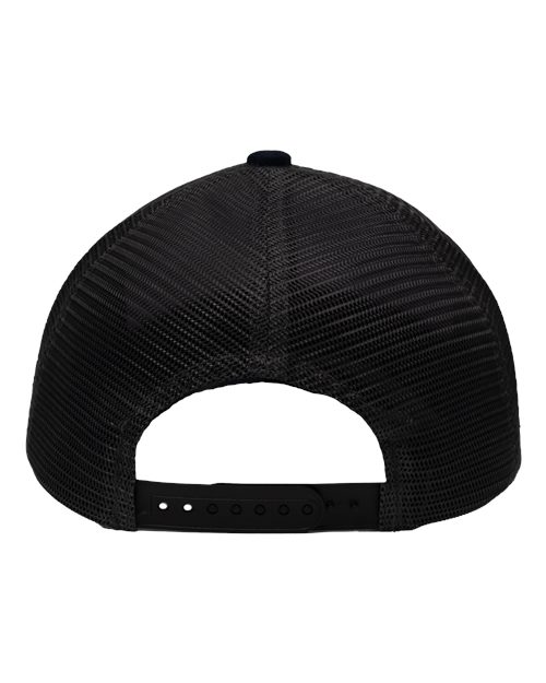 Modern Five-Panel Trucker Fit Cap - Black/ Black