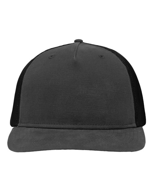 Modern Five-Panel Trucker Fit Cap - Charcoal/ Black