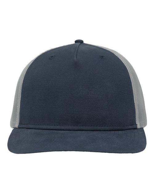Modern Five-Panel Trucker Fit Cap - Navy/ Grey