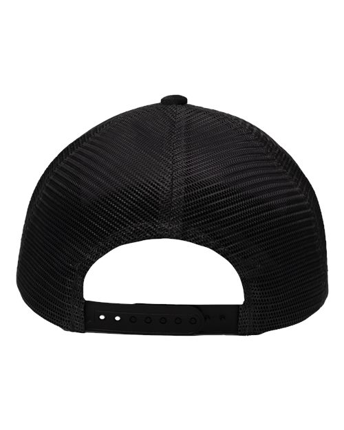 Modern Five-Panel Trucker Fit Cap - Old Wash Black/ Black