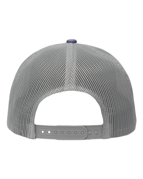 Modern Five-Panel Trucker Fit Cap - Old Wash Navy/ Grey
