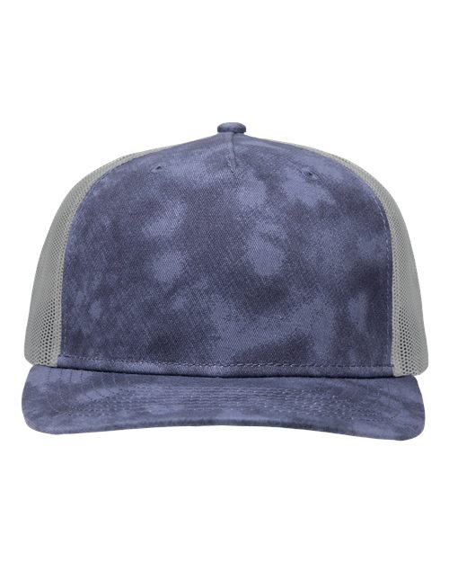Modern Five-Panel Trucker Fit Cap - Old Wash Navy/ Grey