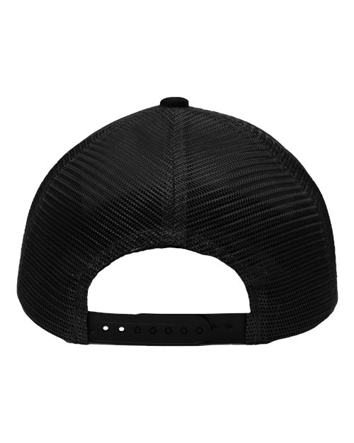 Modern Six-Panel Trucker Fit Cap - Black/ Black