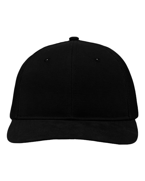 Modern Six-Panel Trucker Fit Cap - Black/ Black