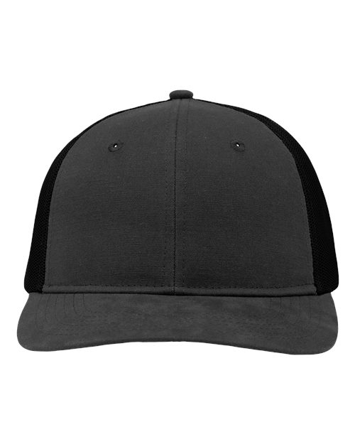 Modern Six-Panel Trucker Fit Cap - Charcoal/ Black