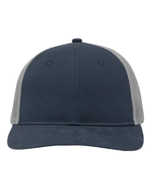 Modern Six-Panel Trucker Fit Cap - Navy/ Grey