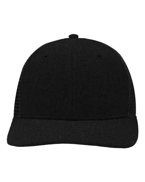 Modern Six-Panel Trucker Fit Cap - X Hatch Black/ Black