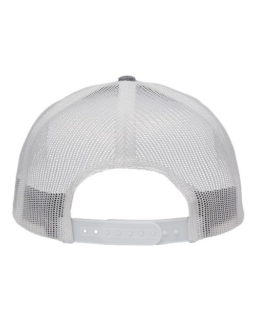 Modern Six-Panel Trucker Fit Cap - X Hatch Grey/ White