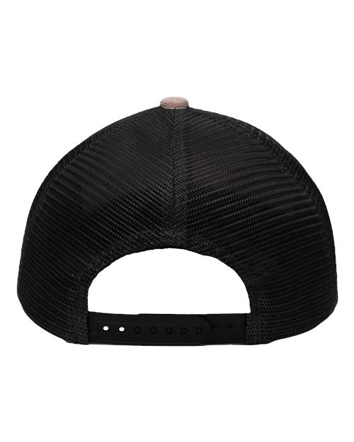 Modern Six-Panel Trucker Fit Cap - X Hatch Khaki/ Black