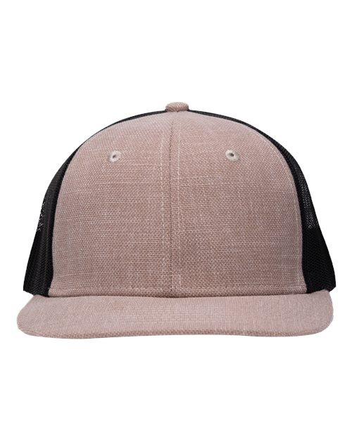 Modern Six-Panel Trucker Fit Cap - X Hatch Khaki/ Black