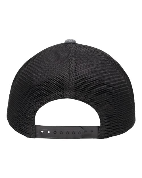 Modern Six-Panel Trucker Fit Cap - Black Heather/ Black