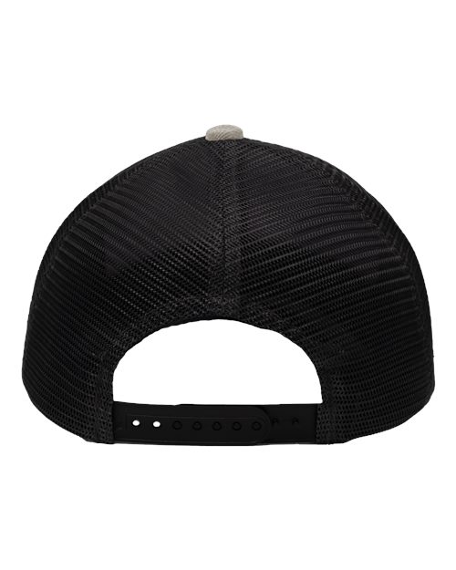 Modern Six-Panel Trucker Fit Cap - Grey Heather/ Black
