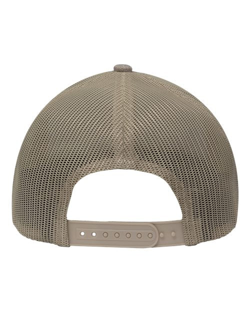Modern Six-Panel Trucker Fit Cap - Khaki Heather/ Khaki