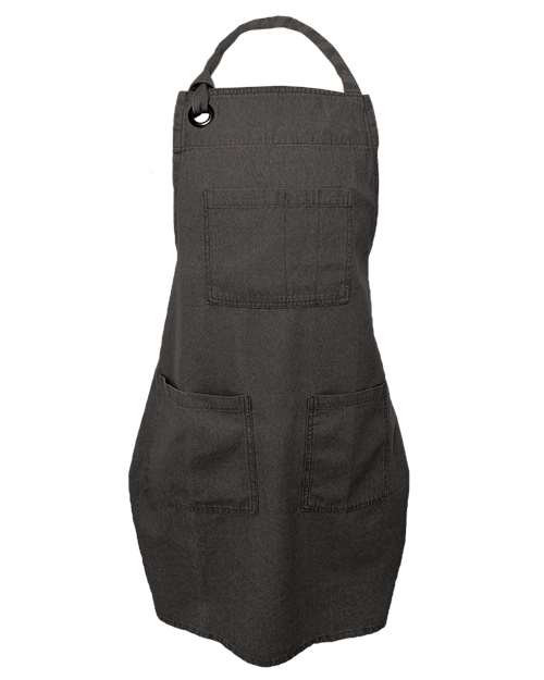 5-Pocket Recycled Cotton Denim Apron - Black Denim