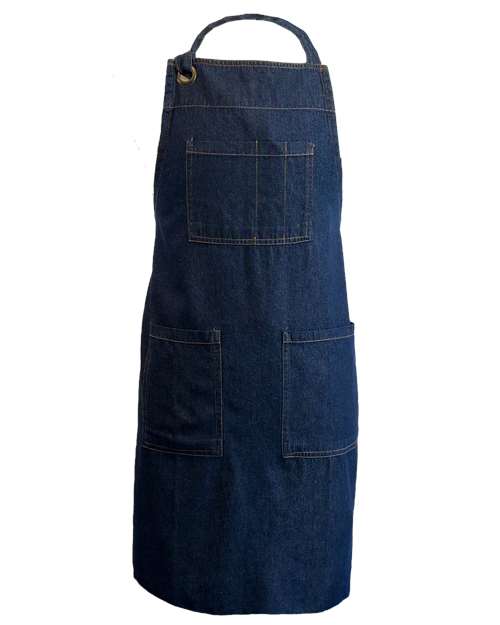 5-Pocket Recycled Cotton Denim Apron - Dark Blue Denim
