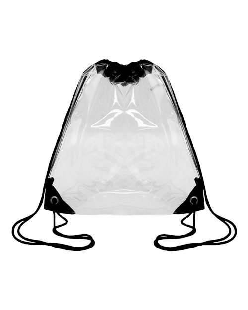 Clear Drawstring Pack - Black