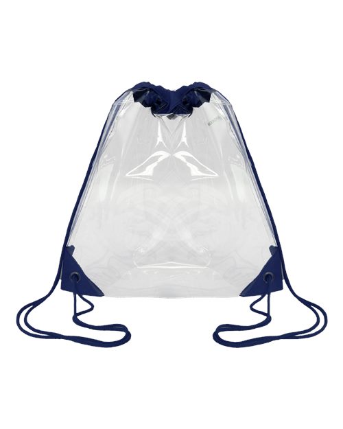 Clear Drawstring Pack - Navy