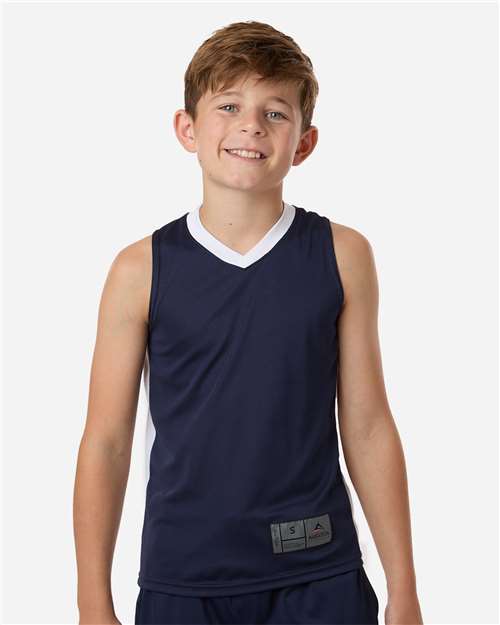 Youth Match-Up Basketball Jersey - Navy/ White