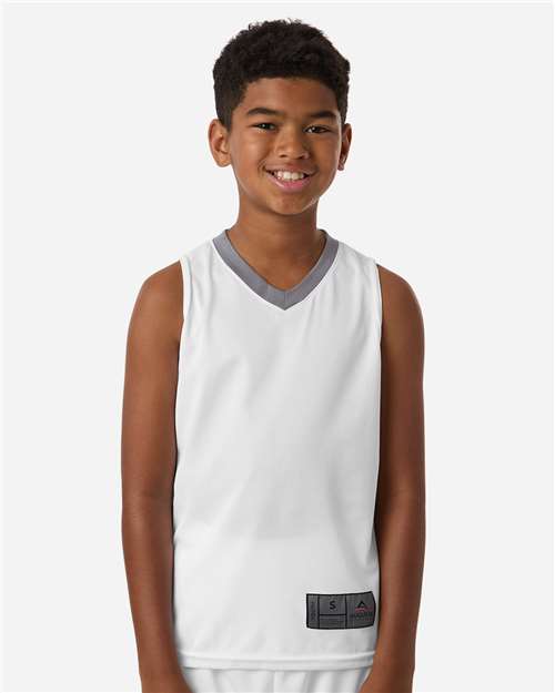Youth Match-Up Basketball Jersey - White/ Graphite
