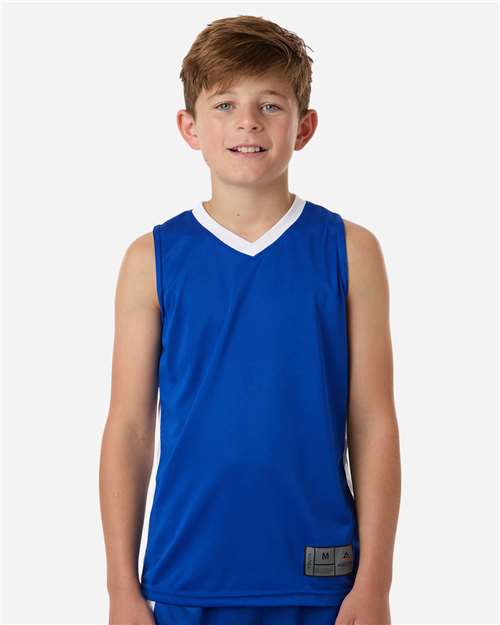 Youth Match-Up Basketball Jersey - Royal/ White