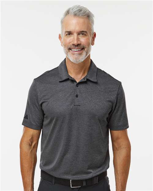 Men's Space Dyed Polo - Black Melange