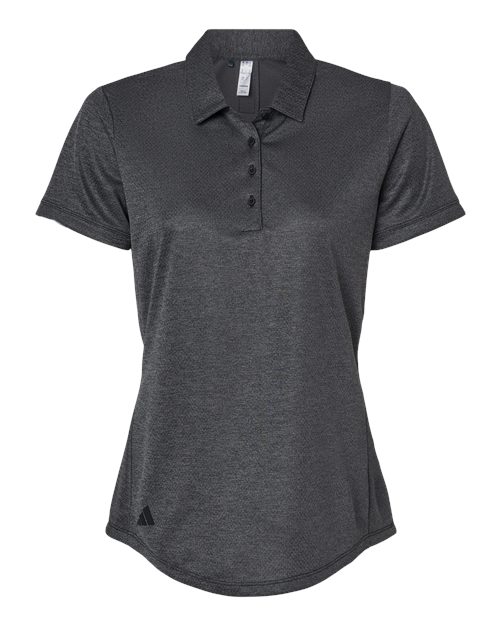 Women's Space Dyed Polo - Black Melange