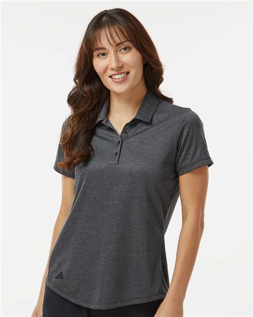 Women's Space Dyed Polo - Black Melange