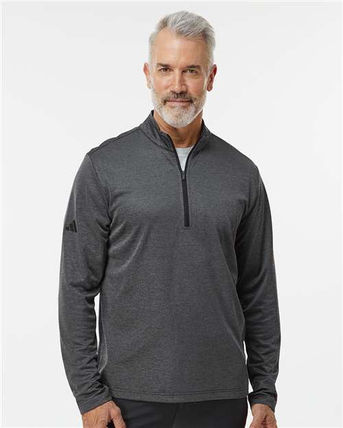 Men's Space Dyed Quarter-Zip Pullover - Black Melange