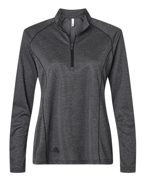 Women's Space Dyed Quarter-Zip Pullover - Black Melange