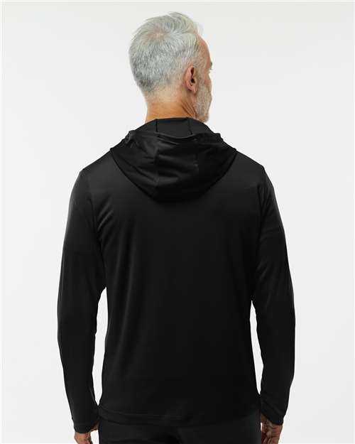 Men's Lightweight Quarter-Zip Hooded Pullover - Black
