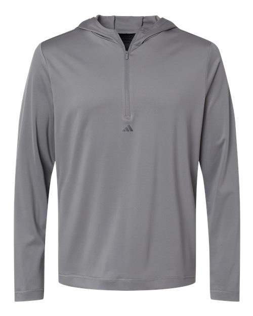 Men's Lightweight Quarter-Zip Hooded Pullover - Grey Three