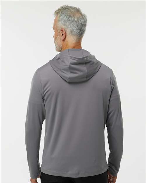 Men's Lightweight Quarter-Zip Hooded Pullover - Grey Three