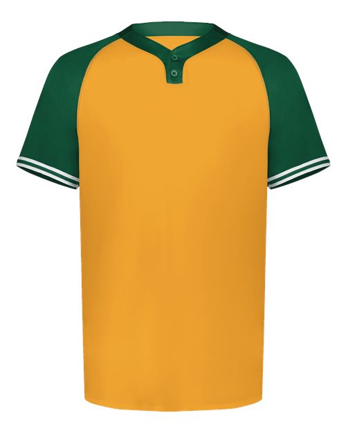 Men's Cutter Henley Jersey - Gold/ Dark Green