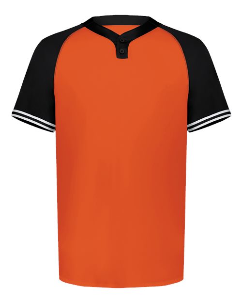 Men's Cutter Henley Jersey - Orange/ Black