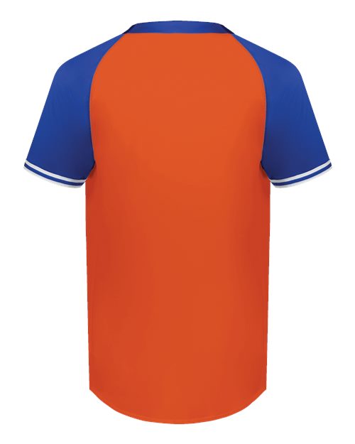 Men's Cutter Henley Jersey - Orange/ Royal