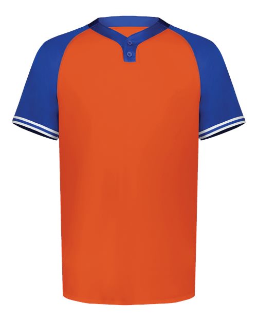 Men's Cutter Henley Jersey - Orange/ Royal