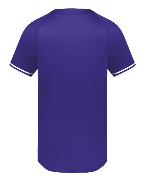 Men's Cutter Henley Jersey - Purple/ White