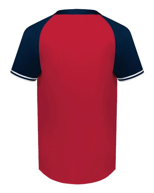 Men's Cutter Henley Jersey - Scarlet/ Navy